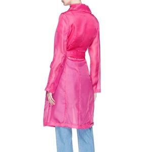 STAUD | Kelly Silk Organza Fuchsia Trench